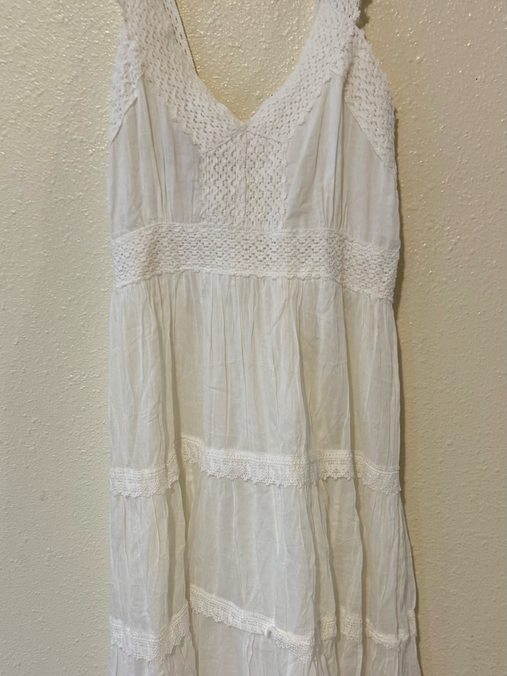White Crochet-Detail Maxi Dress - Women
